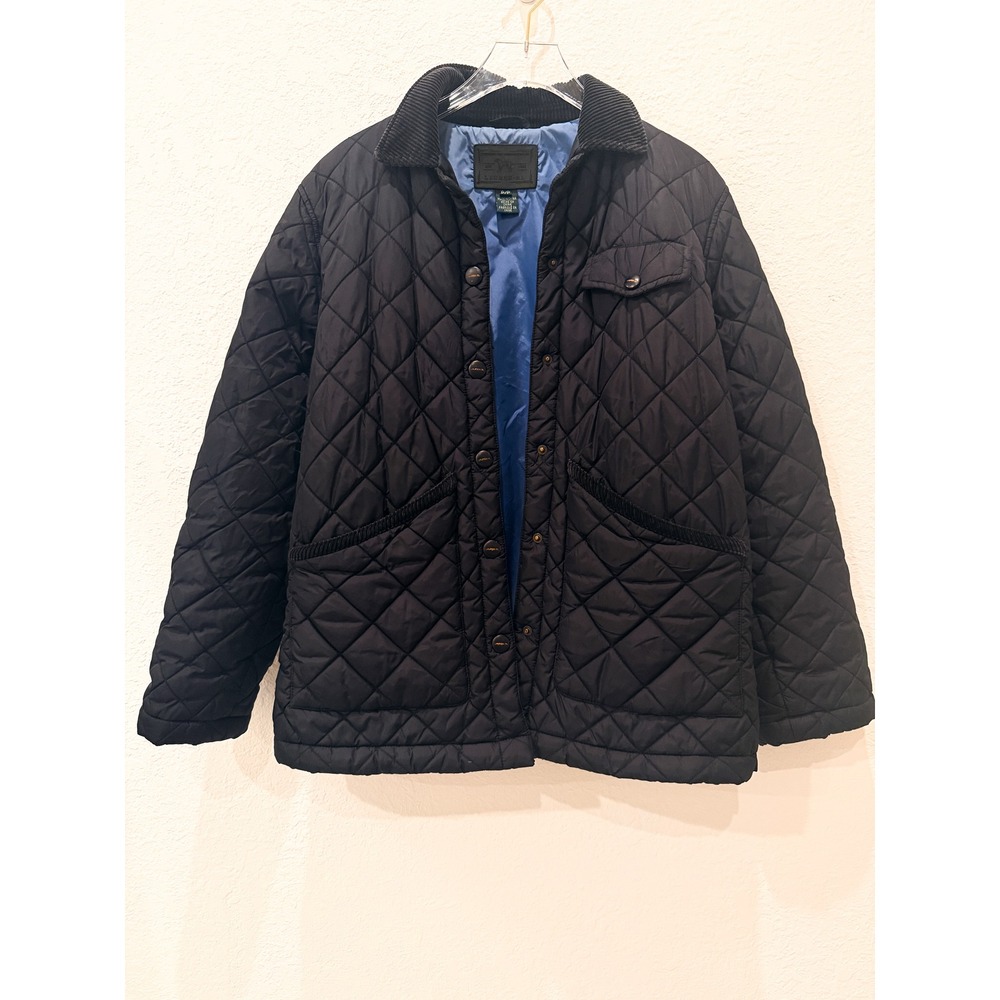Vintage Ralph Lauren Authentic Dry Goods Quilted Barn Jacket Black P/P Heritage